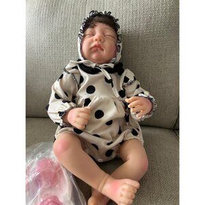 🆕22nch Soft Cloth Body Newborn Baby Doll Poseable Limbs Sleeping Doll Girl